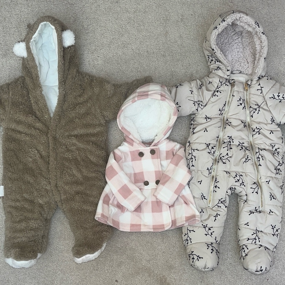 Cozy Baby Winter Outerwear 3 pc Bundle Set - Jessica Simpson/Carter 6 month NWOT